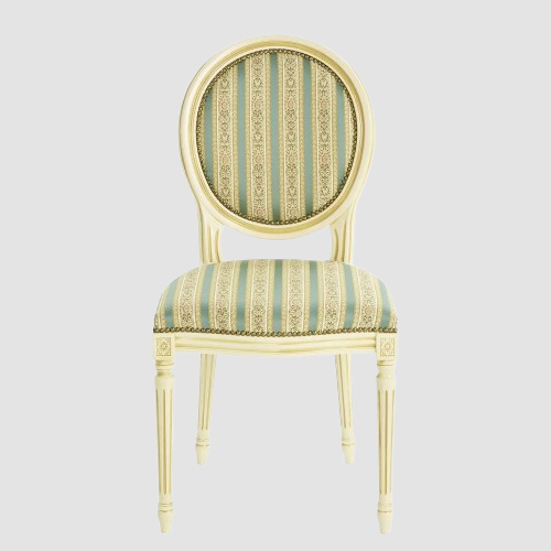 chaise medaillon bois et tissu louis xvi