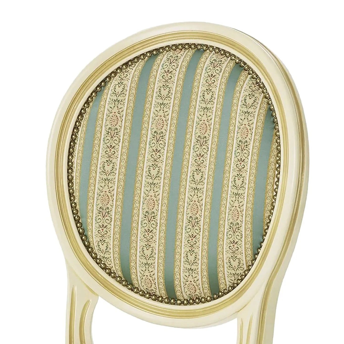 Chaise louis XVI médaillon tissu et bois - LUIGI