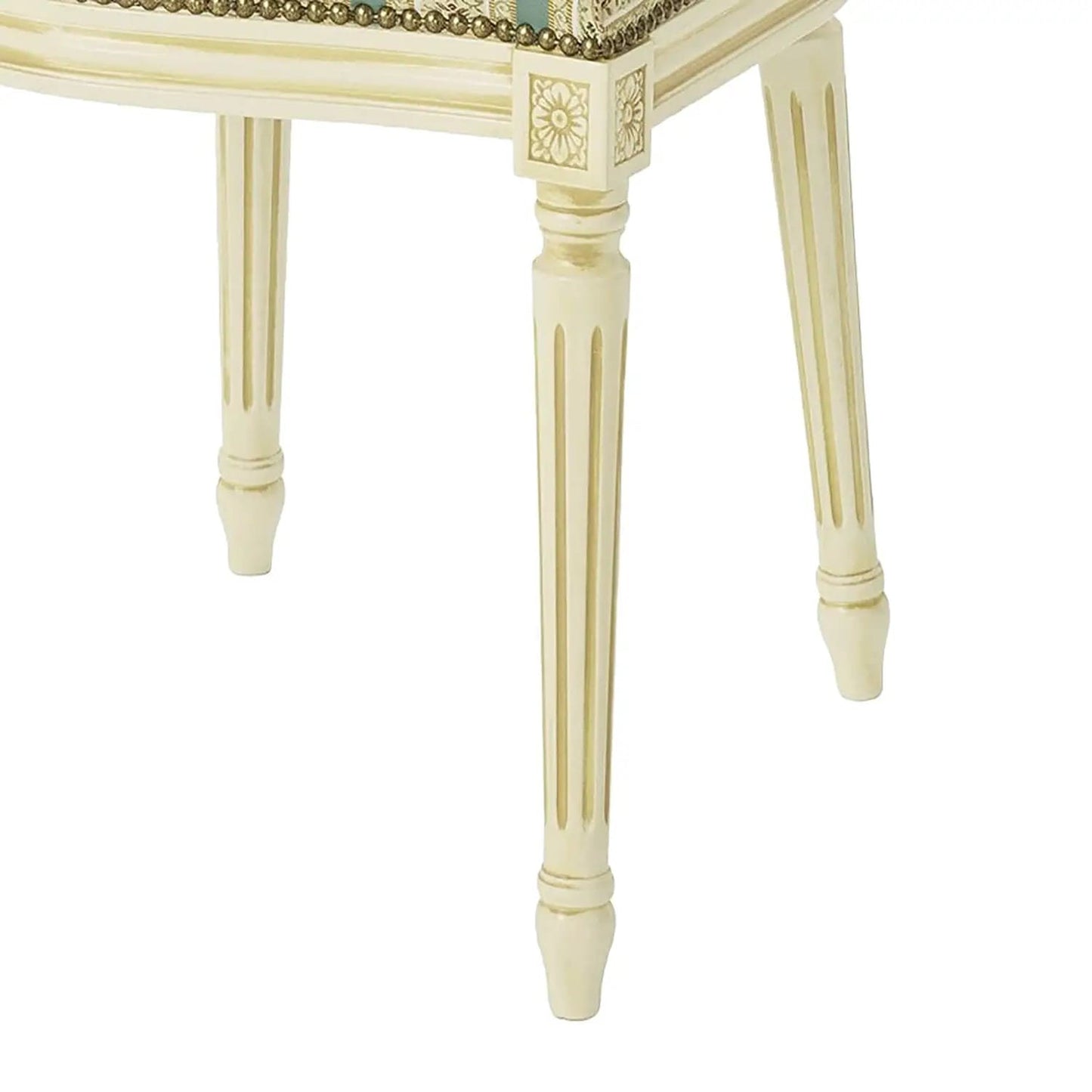 Chaise louis XVI médaillon tissu et bois - LUIGI