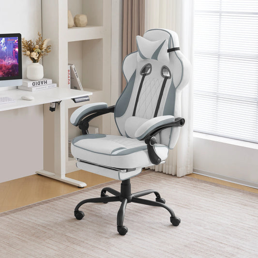 Fauteuil gamer ergonomique avec coussins de renfort