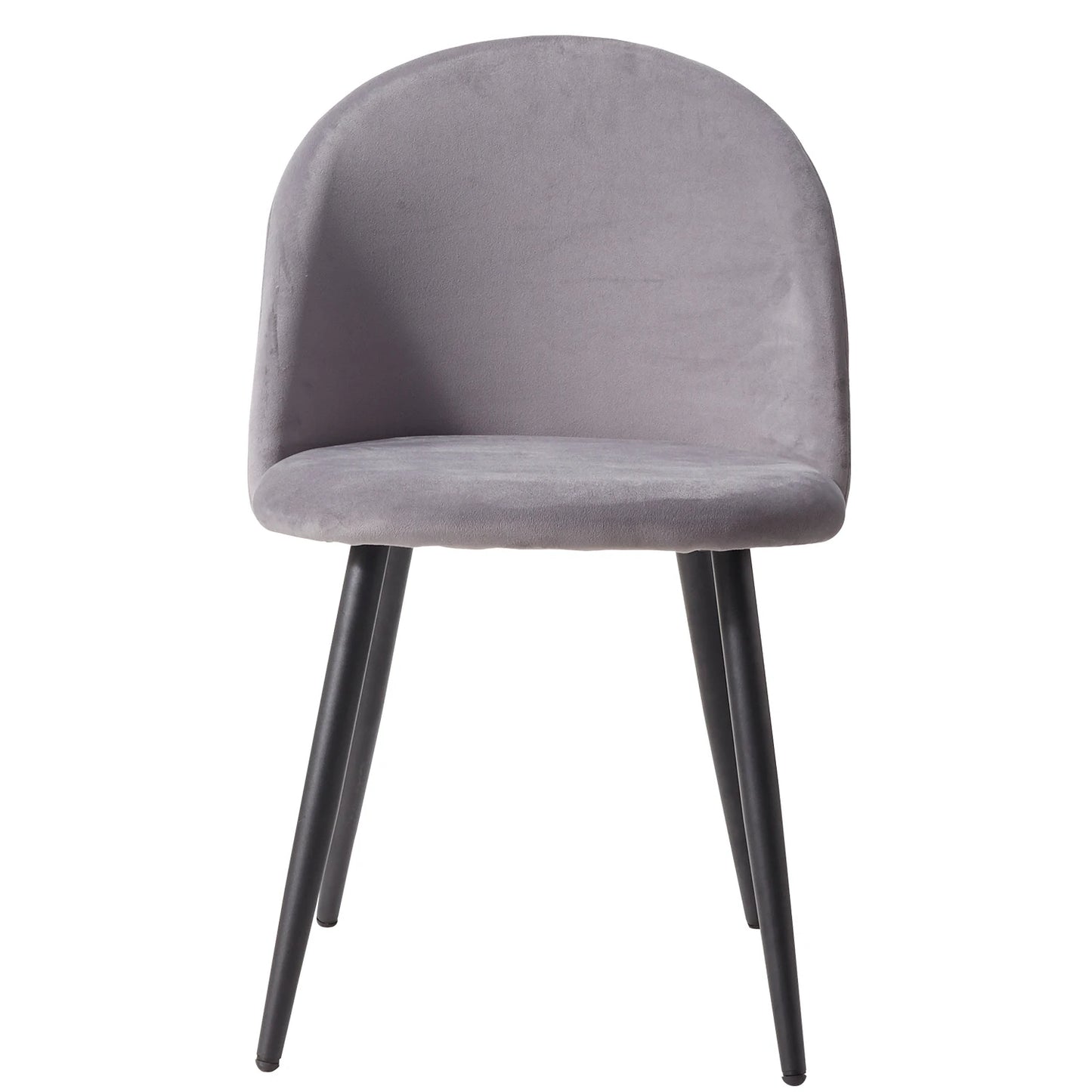Chaise scandinave en velours assise large et pieds noirs