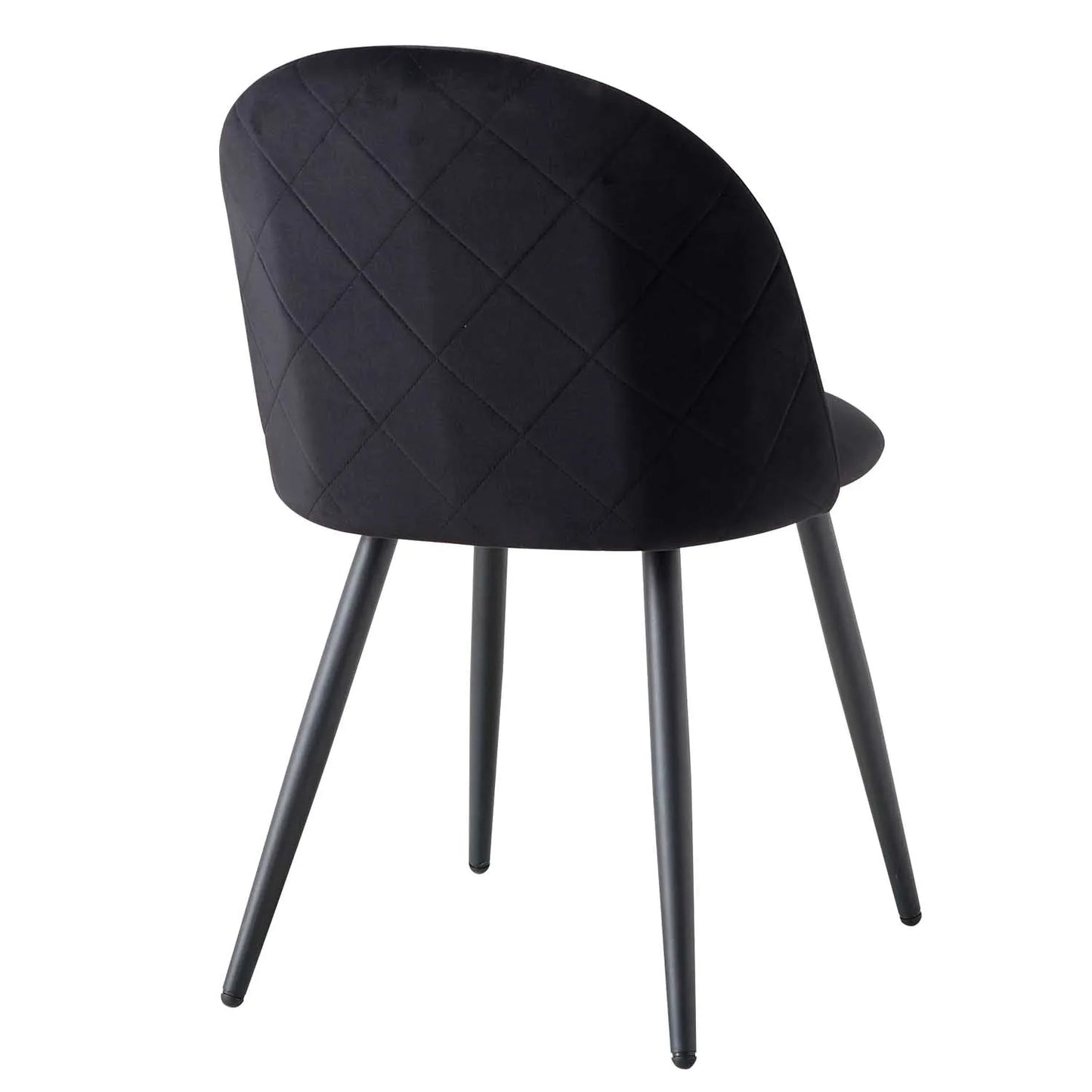 Chaise scandinave en velours assise large et pieds fins