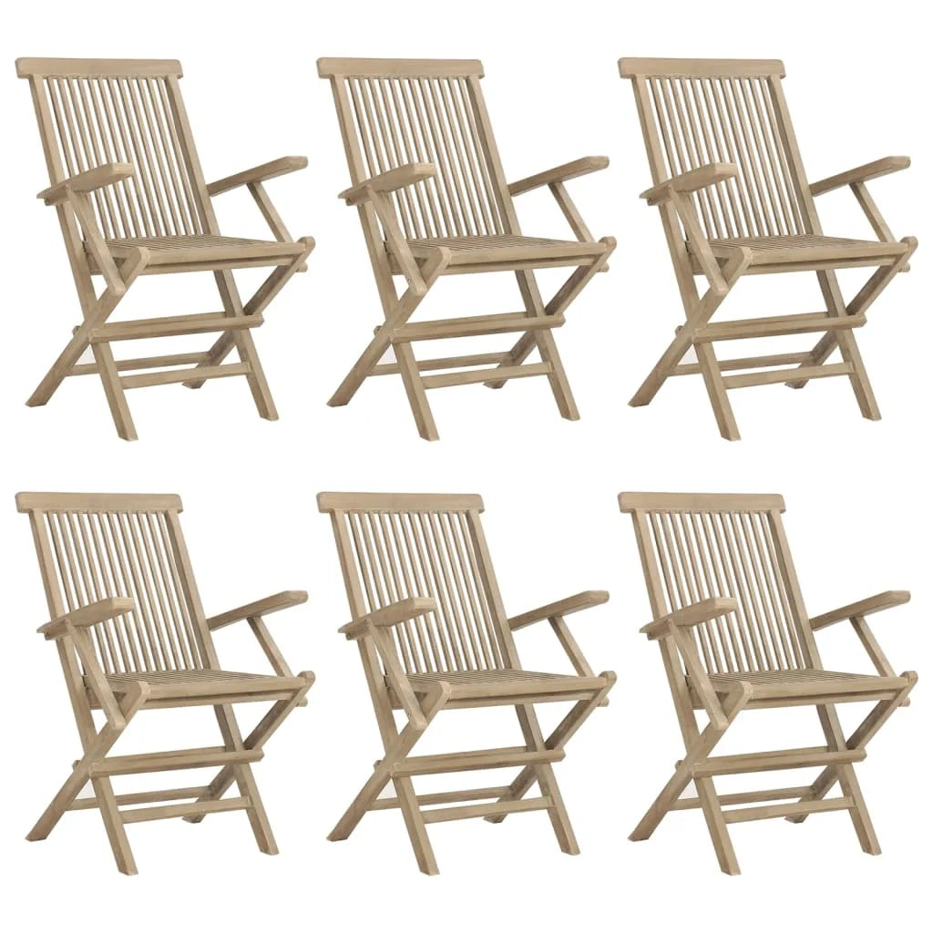 Salon de jardin - Lot de chaises pliantes en bois de teck 56x61x89 cm