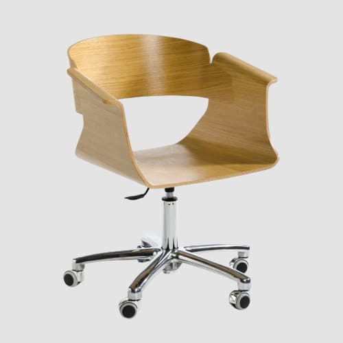 Chaise de bureau bois design réglable rotative