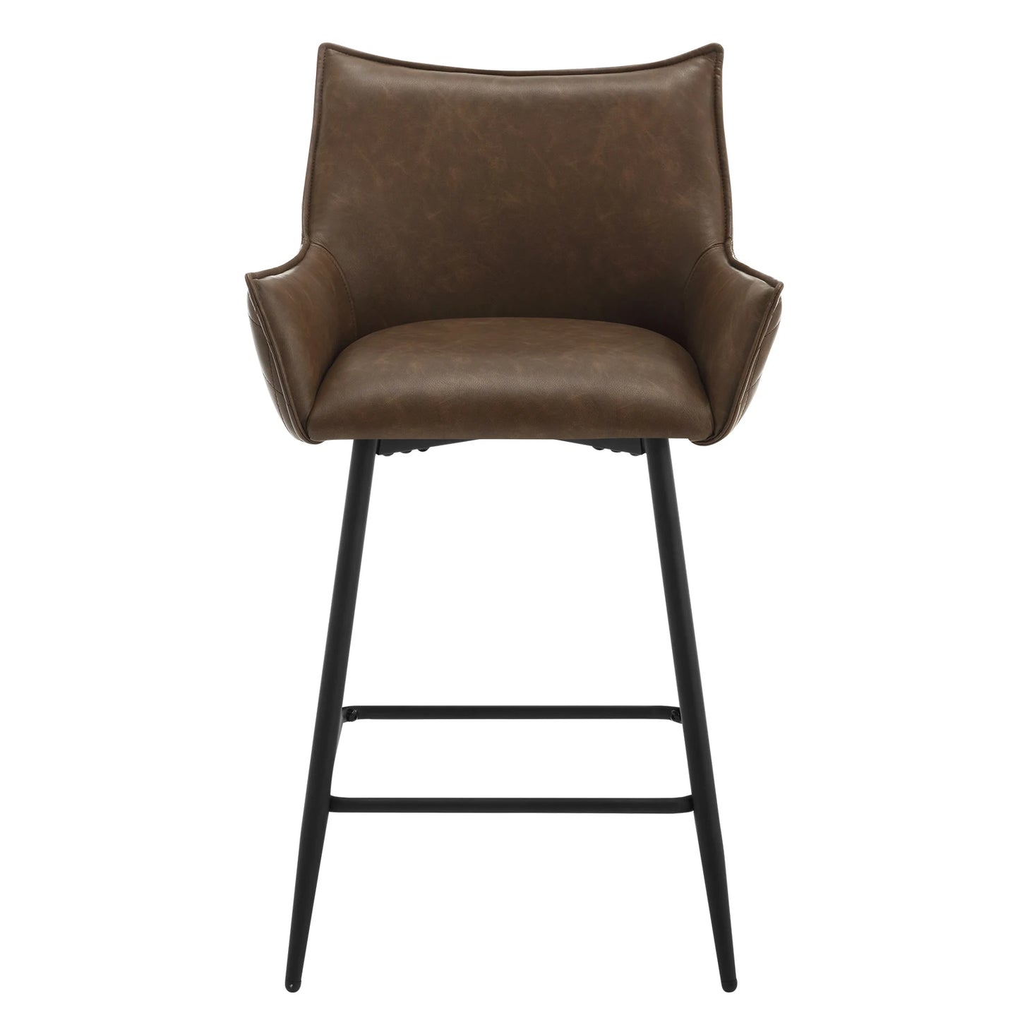 Fauteuil de bar marron avec pieds noir