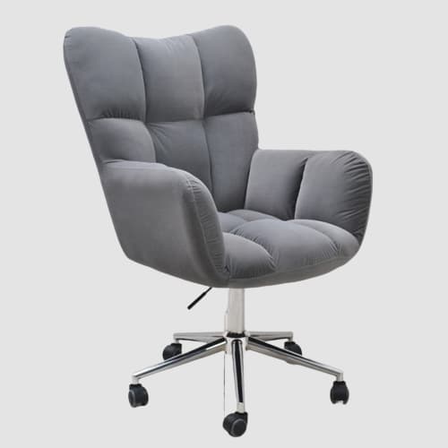 Fauteuil de bureau rembourrée en tissu ajustable sur roulettes