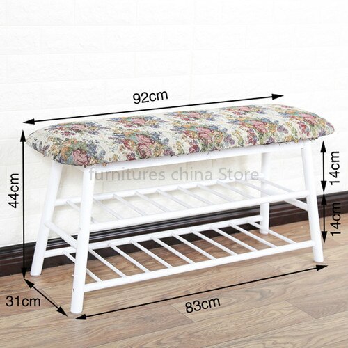 Banc de rangement scandinave en bois et tissu