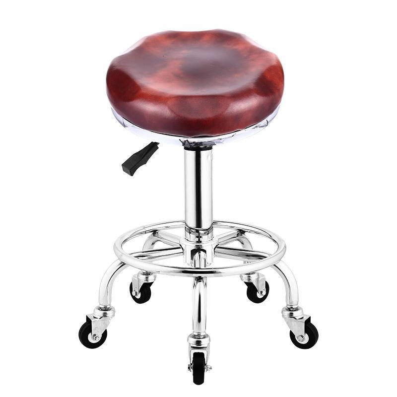 Tabouret à roulettes avec assise ergonomique échancrée réglable