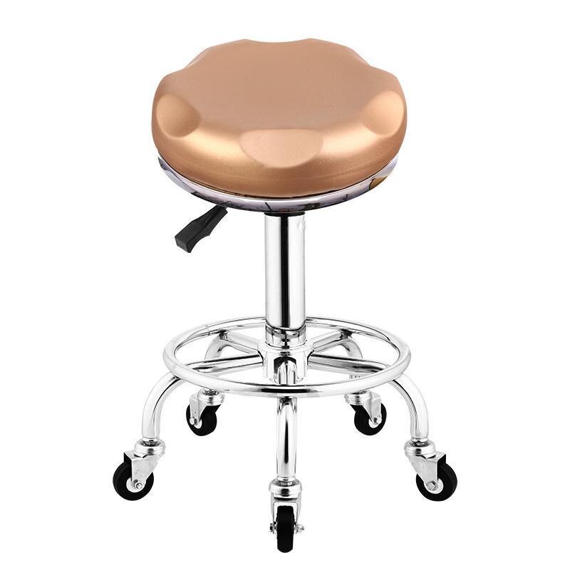 Tabouret à roulettes avec assise ergonomique échancrée réglable