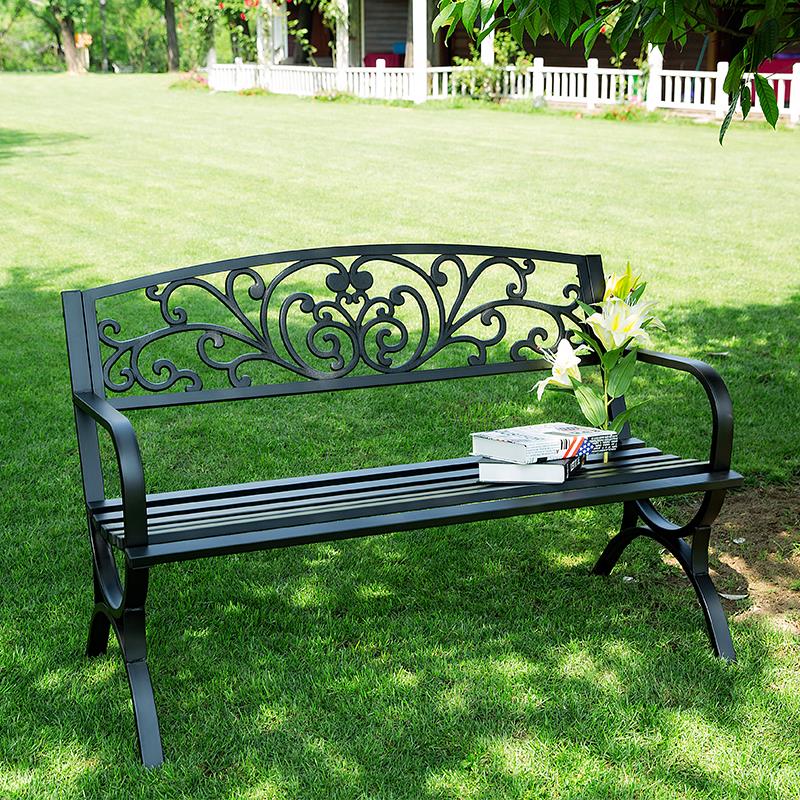 Banc en fer avec dossier de style romantique