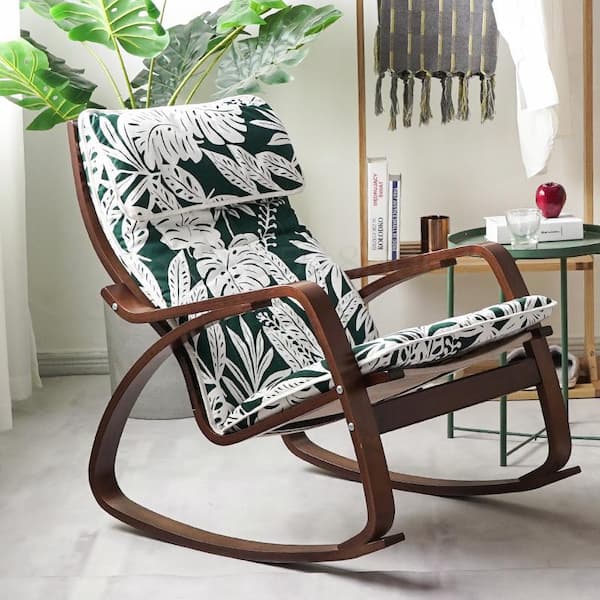 Chaise à bascule scandinave en bois avec assise ergonomique