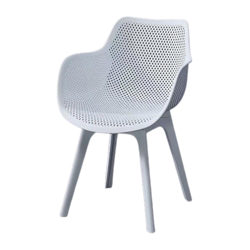 Chaise blanche design nordique en plastique effet nids d'abeilles