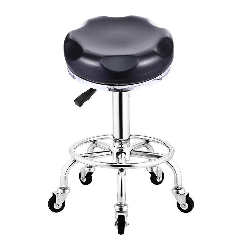 Tabouret à roulettes avec assise ergonomique échancrée réglable