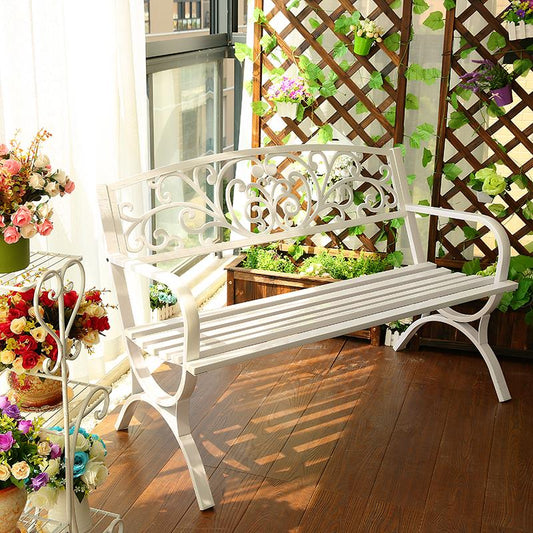 Banc en fer avec dossier de style romantique