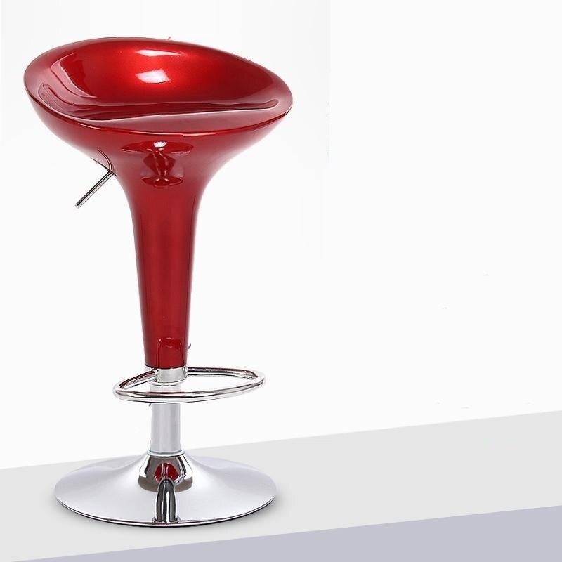Tabouret de bar design bordeau ajustable de style retro avec pied central en inox