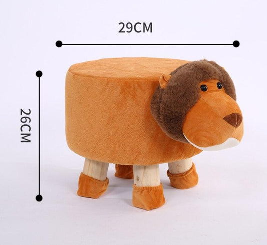 Tabouret enfant en bois et suédine en forme d'animal