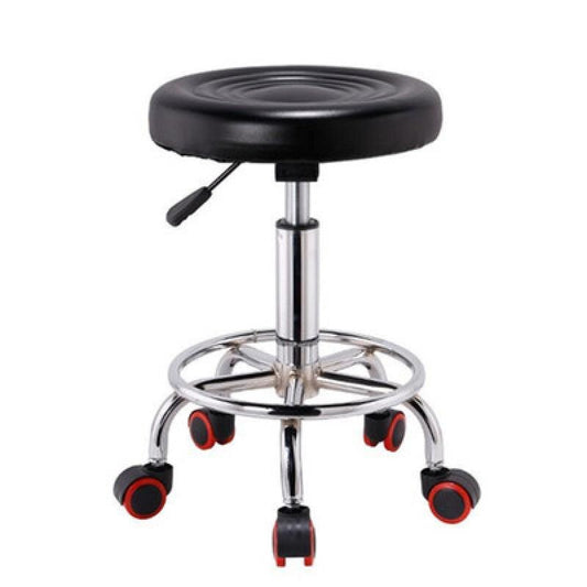 Tabouret à roulettes réglable avec repose pieds intégré