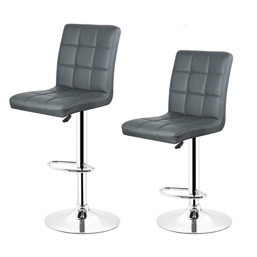 chaise de bar reglable similicuir grise surpiqué