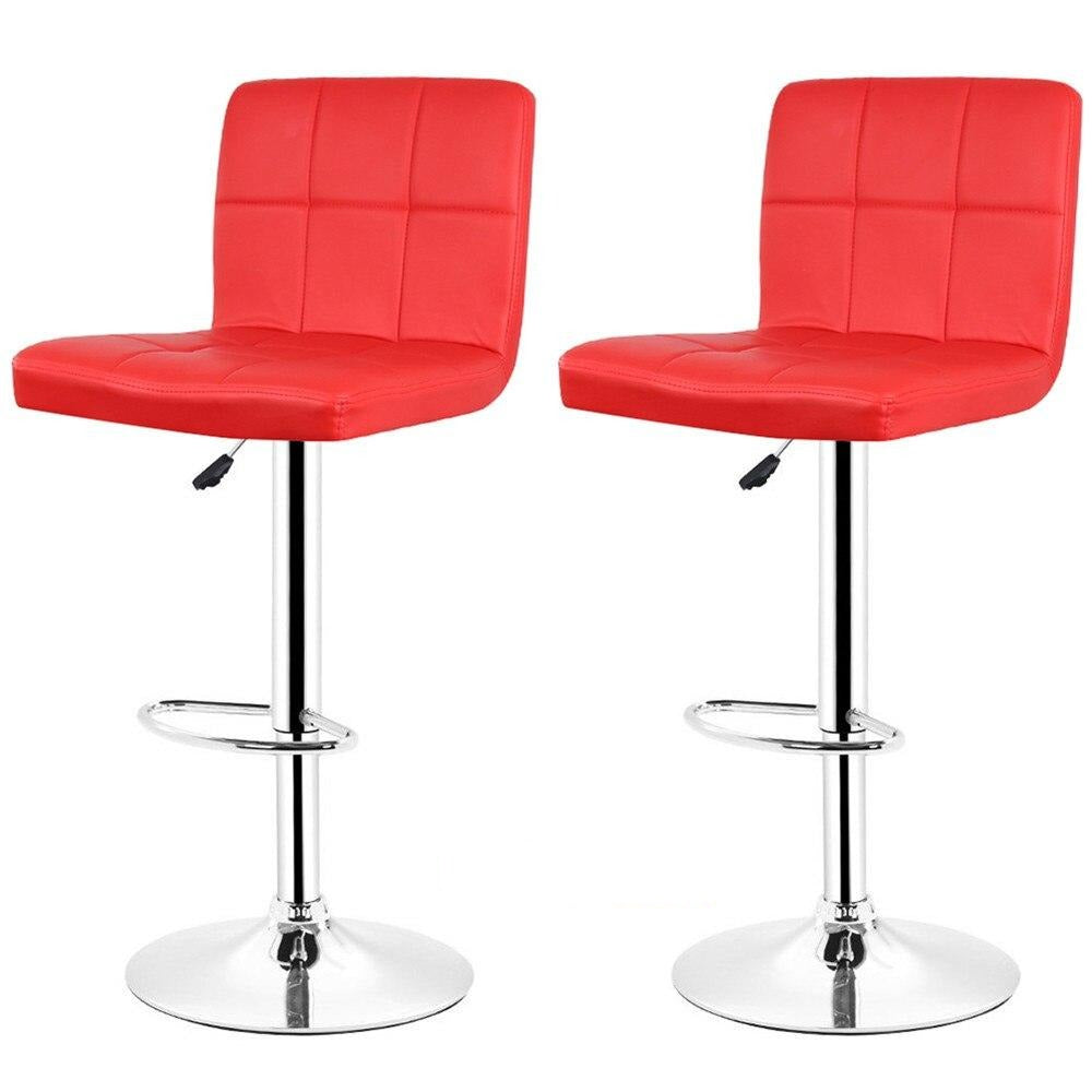 chaise de bar reglable similicuir rouge