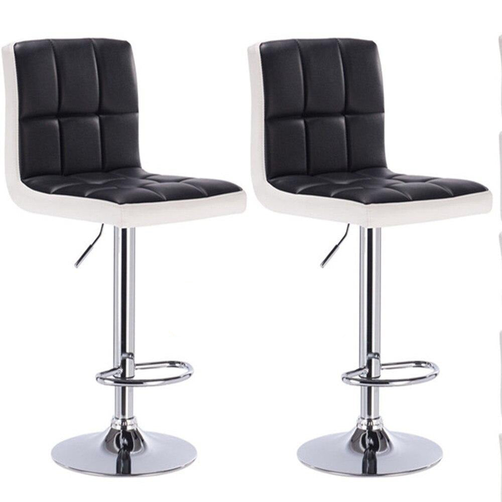 chaise de bar reglable similicuir noir et blanc