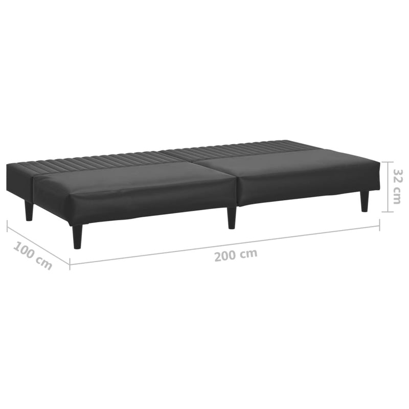 Canapé convertible minimaliste moderne noir 3 places