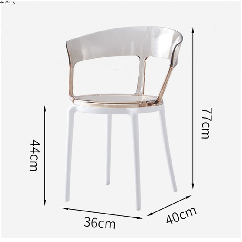 Chaise moderne en bois et résine à dossier large