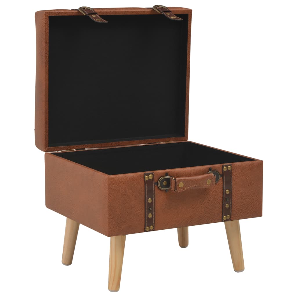 Banc scandinave original avec coffre de rangement style valise