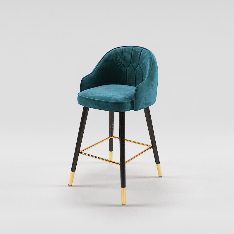 Tabouret de bar design de style nordique en cuir et metal