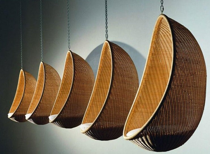 Chaise suspendue en rotin naturel