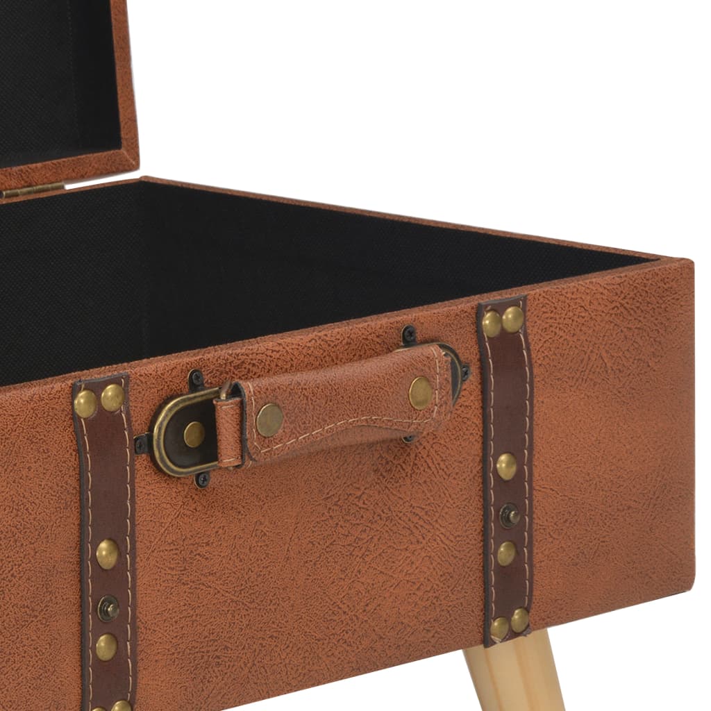 Banc scandinave original avec coffre de rangement style valise