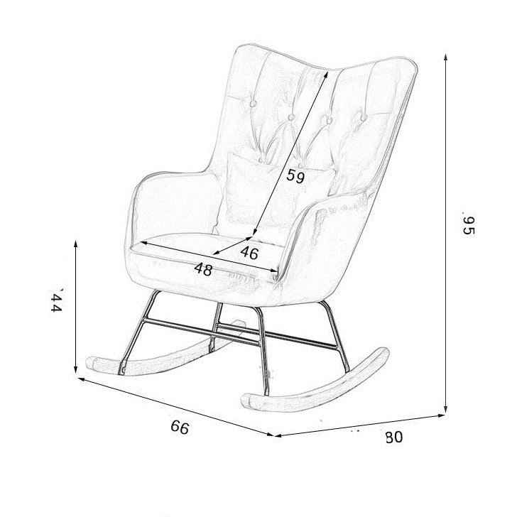 chaise à bascule scandinave assise fauteuil à dossier haut bord incurvé