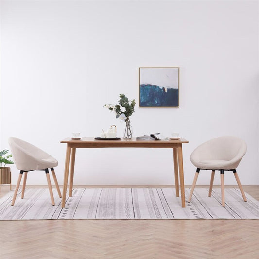 Chaise scandinave en tissu et bois avec assise évasée (lot de 2)