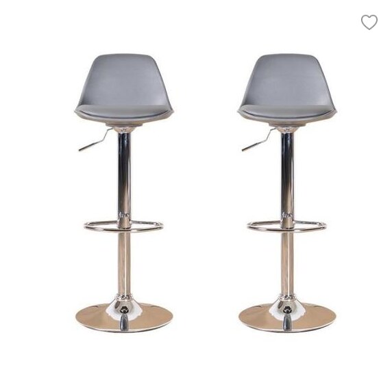 Chaise de bar avec assise rembourrée et pied en métal (lot de 2)
