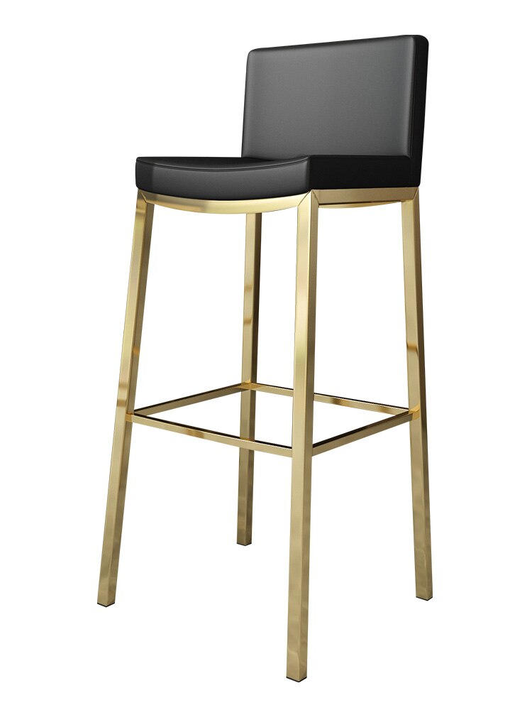 chaise de bar design noir et or