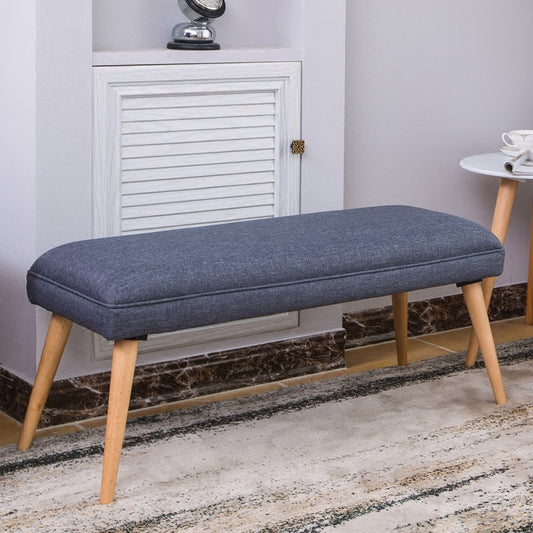 Banc scandinave en tissu et bois