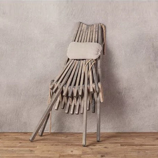 Chaise pliable indienne en bois pour terrasse