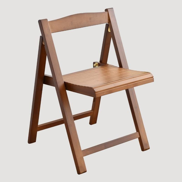 Chaise pliable en bois brut avec assise crantée