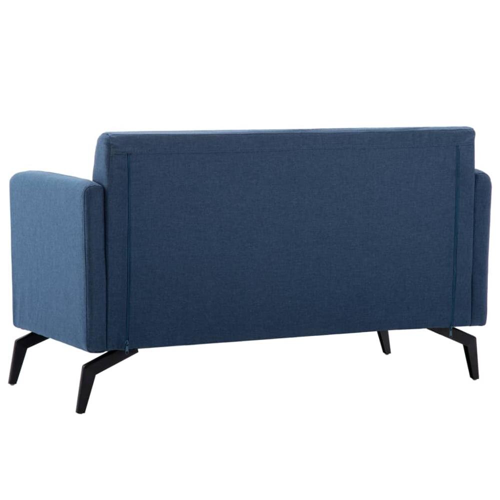 Canapé moderne 2 places minimaliste bleu pieds design noir
