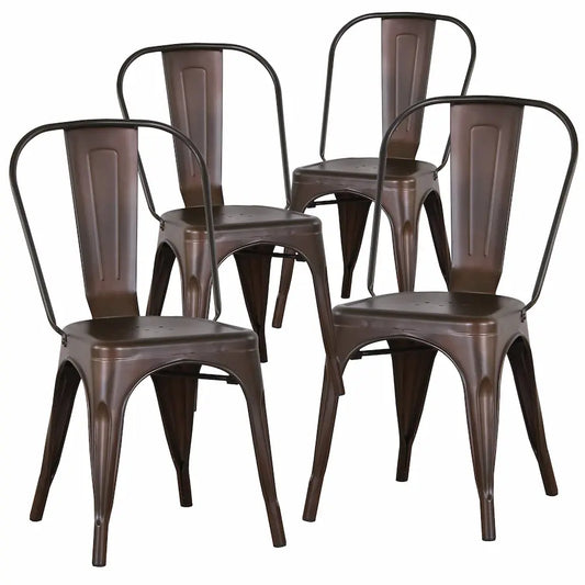 Chaise vintage de style industriel en métal sans accoudoirs