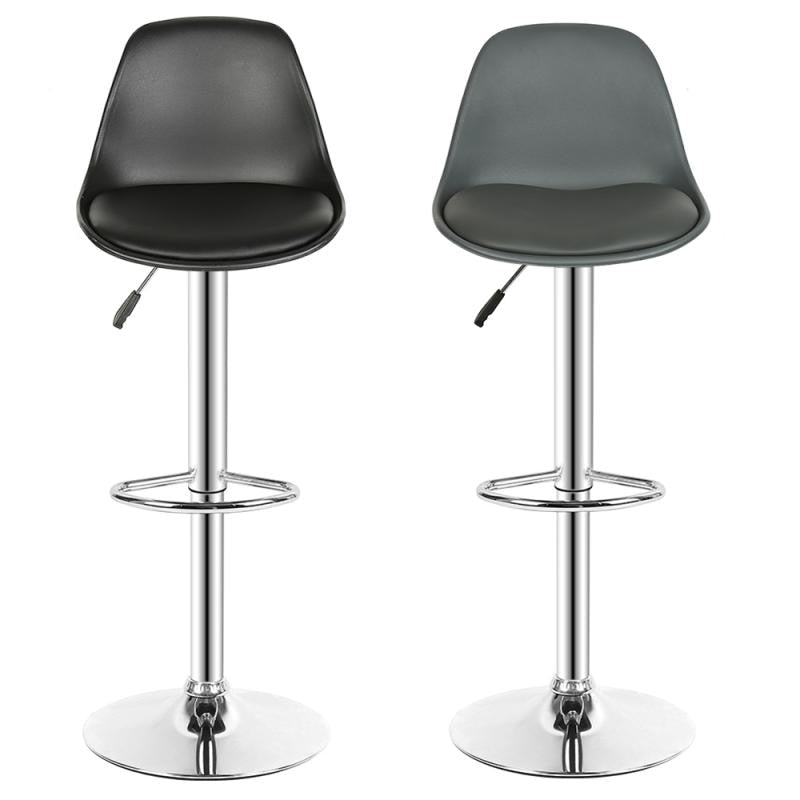 Chaise de bar avec assise rembourrée et pied en métal (lot de 2)