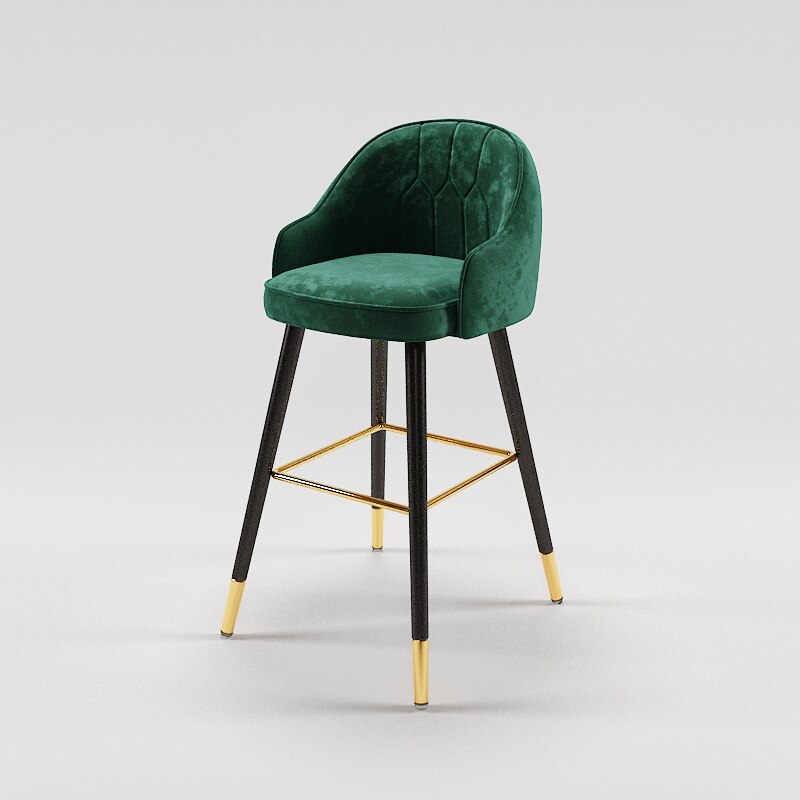 Tabouret de bar design de style nordique en cuir et metal