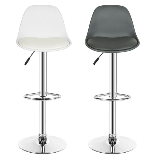 Chaise de bar avec assise rembourrée et pied en métal (lot de 2)