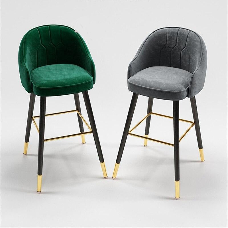 Tabouret de bar design de style nordique en cuir et metal