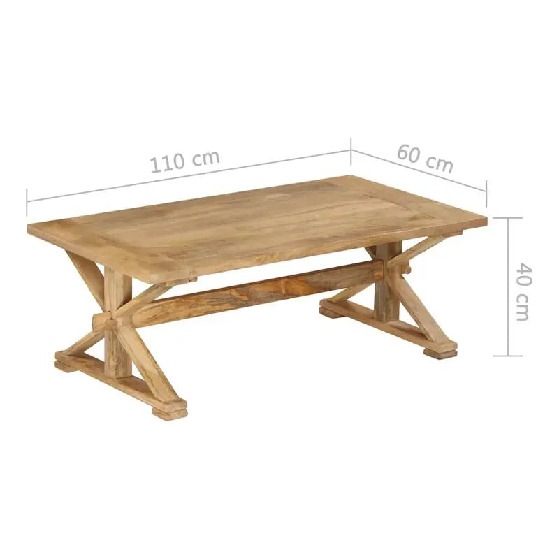 Banc scandinave en bois brut avec pieds croisés