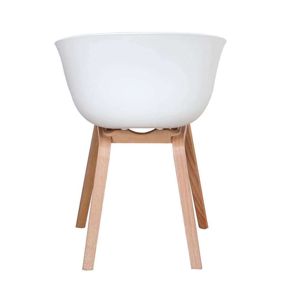 Chaise scandinave en plastique et bois à dossier large enveloppant (lot de 4)