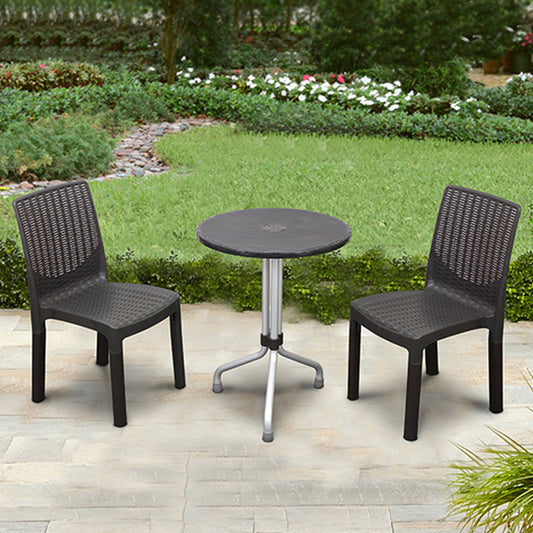 Chaise moderne de terrasse en plastique effet rotin