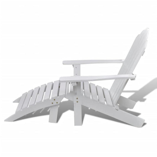 Chaise longue en bois blanc avec accoudoirs