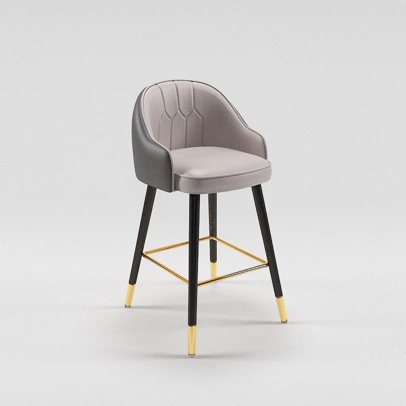 Tabouret de bar design de style nordique en cuir et metal