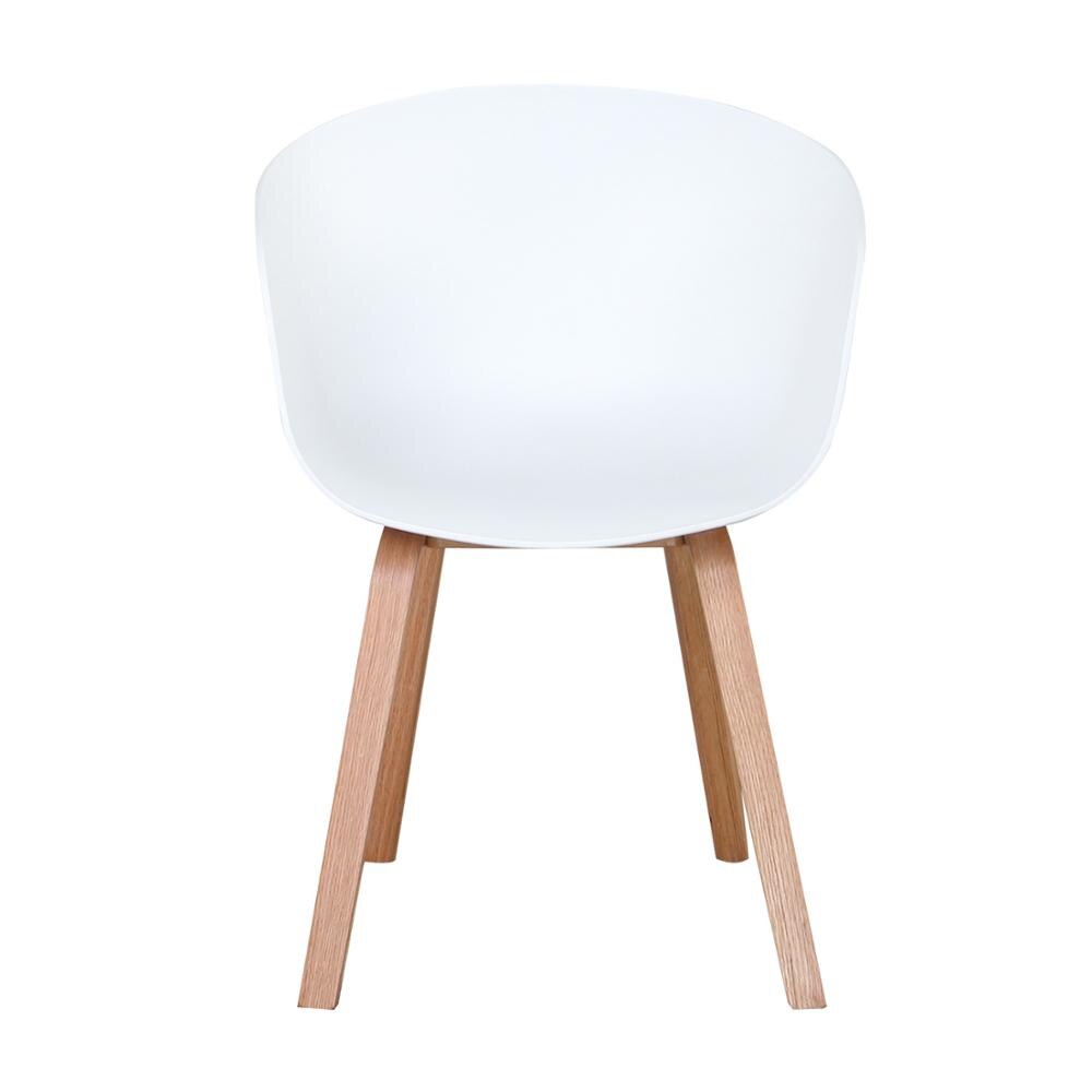 Chaise scandinave en plastique et bois à dossier large enveloppant (lot de 4)