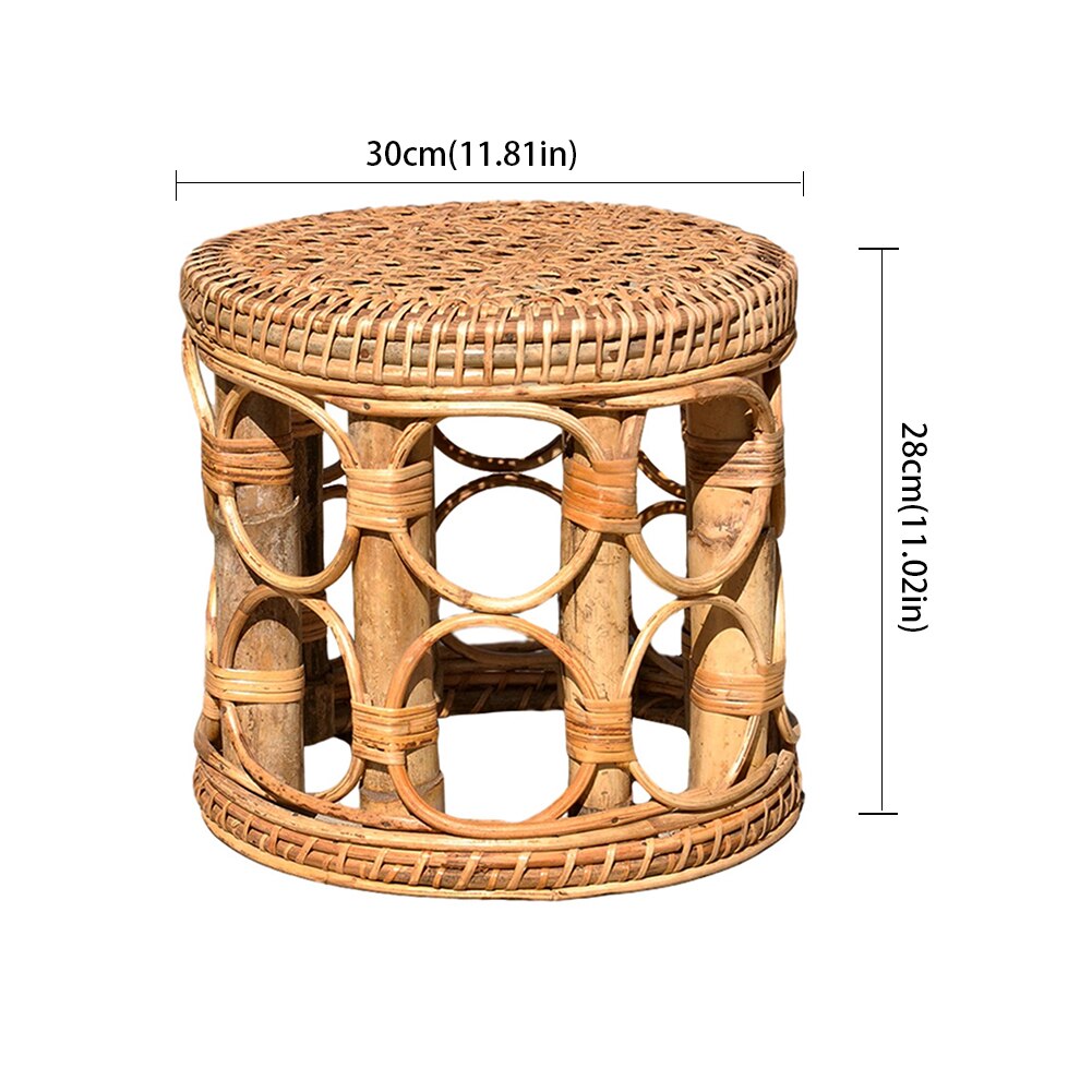 Tabouret en rotin naturel de style tribal